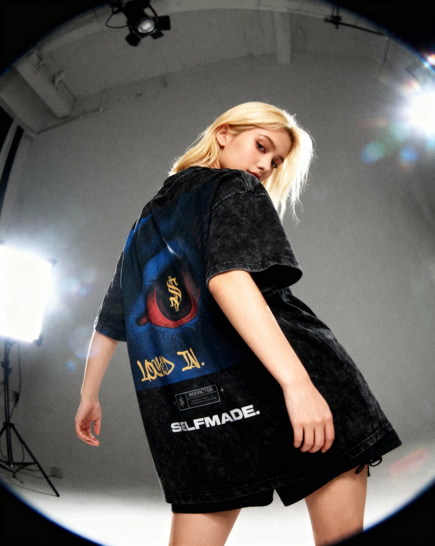 Self Made NYC Locked In T-Shirt – Acid Washed Oversized Fit
