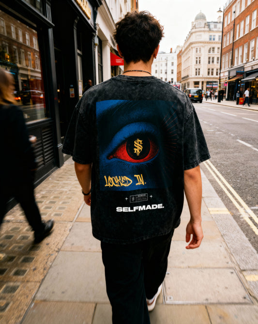 Self Made NYC Locked In T-Shirt – Acid Washed Oversized Fit