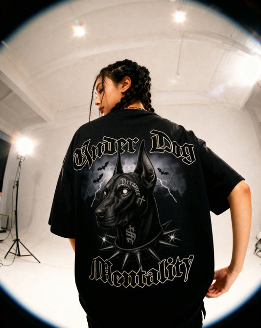 Self Made NYC Underdog Mentality T-Shirt – Black Drop Shoulder Fit